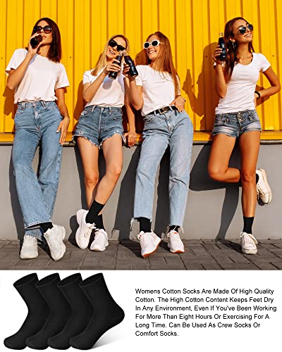 Vabean 60 Pairs Crew Socks Bulk Cotton Antislip Wicking Soft Calf Socks for Men Women Unisex Hiking, Size 6-113