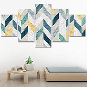 SIGNWIN 5 Panel Canvas Wall Art Modern Art...