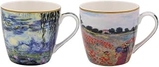 The Leonardo Collection LP94652 Monet Breakfast Mugs (Set of 2), Fine China, Boxed, Multicolour