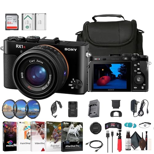 Sony Cyber-Shot DSC-RX1R II Digital Camera (DSCRX1RM2/B) + Filter Kit + 64GB Card + NP-BX1 Battery + Card Reader + Photo Software + Case + Charger + Flex Tripod + More