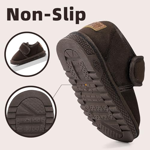 ESTAMICO Unisex-Child Snow Boots Toddler Girls Boys Plush Warm Winter Boot Easy On/Off Kids Booties3