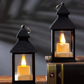 AUM 1 Pcs Flameless and Smokeless Acrylic Antique LED Lantern Hurricane Lamp and Wall Hanging Led Candle Light Holder for Home, Lobby, Living Room, Home