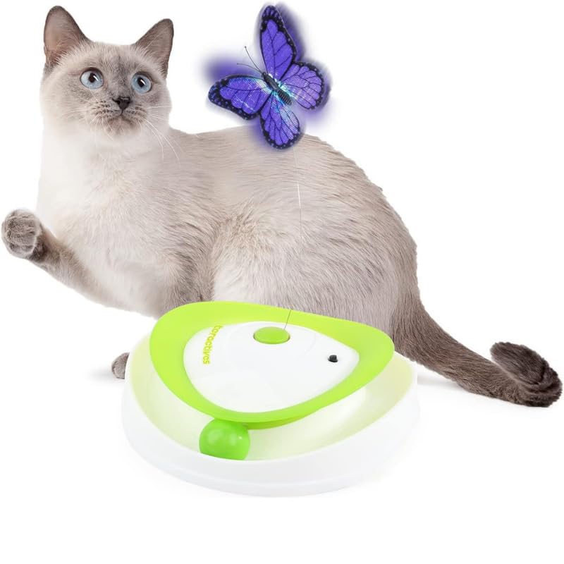 Dog Trust Interactive Motion Activate Cat Butterfly Toy, Indoor Interactive Play Teaser Cat Toy with 360°Rotating Butterfly & Sensor Mode, Flutter Bug Cat Toy with Two Flashing Butterflies (B0D2Y1SX4Z) Amazon Price History, Amazon Price Tracker