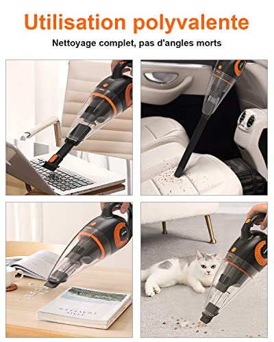 ThiEYE Aspirateur à Main, Aspirateur de Table sans Fil 120W 13Kpa avec Puissant Aspiration, d'mini Aspirateur Léger pour la Cuisine à Domicile, Les Poils d'animaux et Les Voitures - Image 7