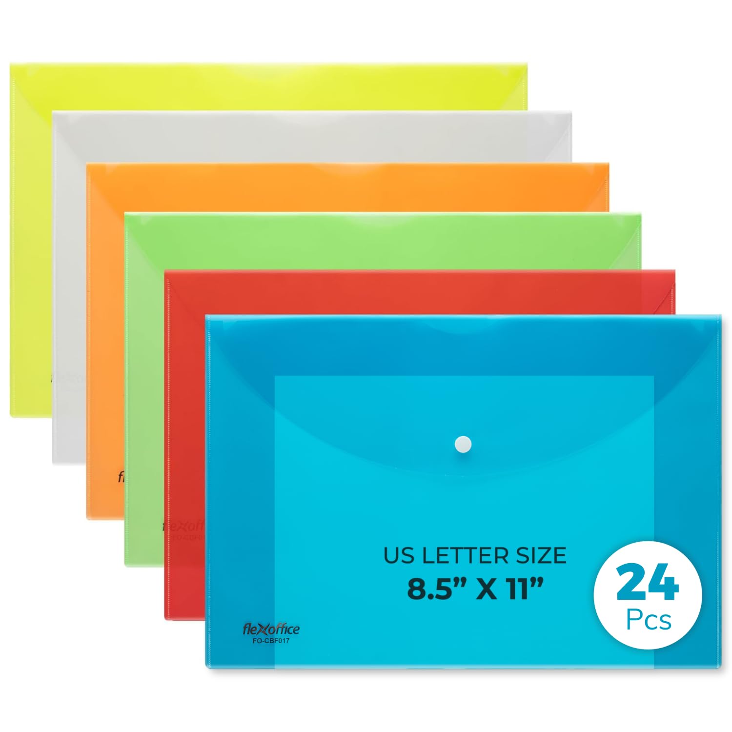 Amazon.com : FLEXOFFICE 24 Pack Plastic Envelopes with Snap