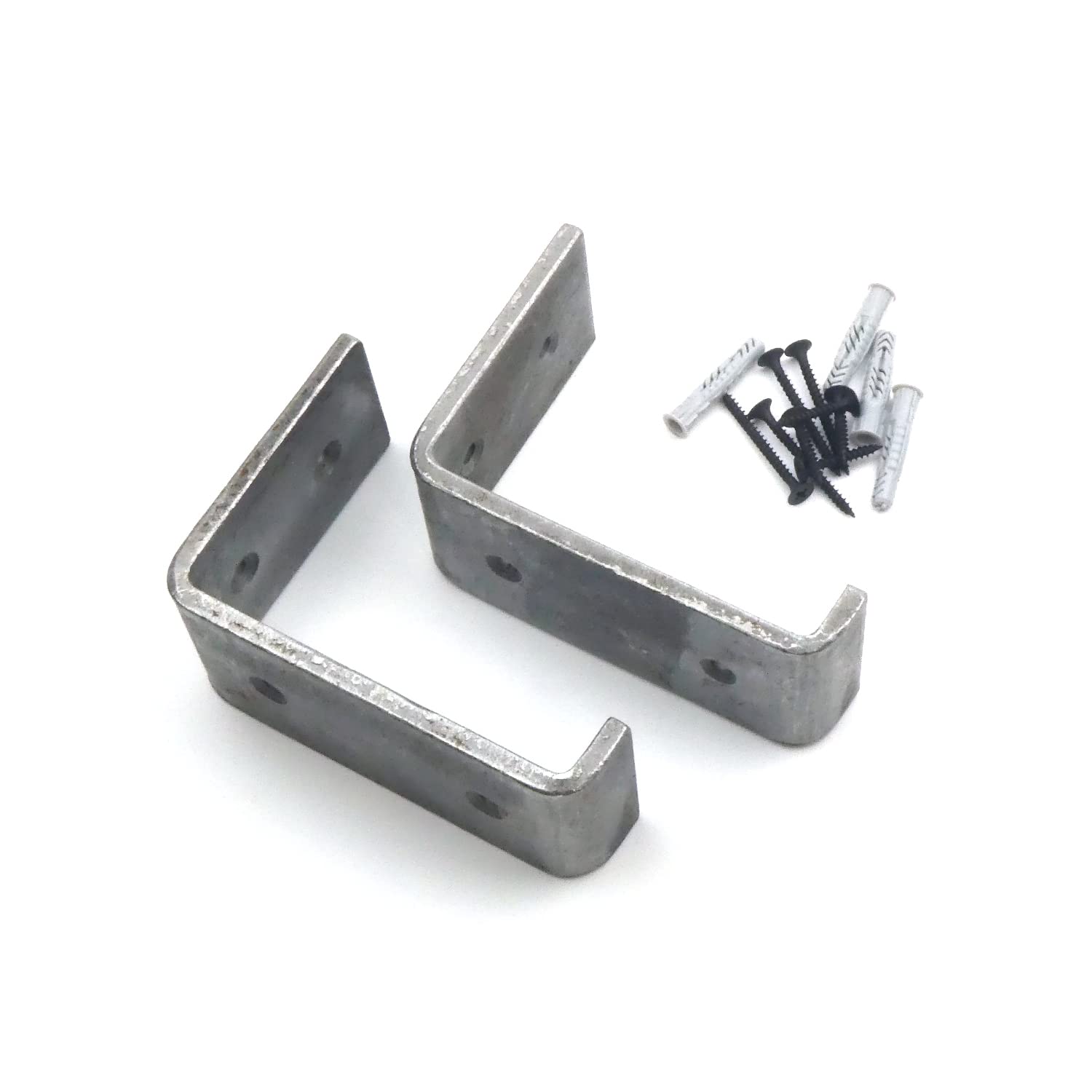 Oakcrafts Silver Pair Of Lipped Scaffold Board Shelf Brackets U Style (3.5" X 4")