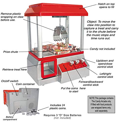 Powertrc Mini Arcade Claw Machine Toy | Carnival Games Claw Electronic Claw Machine With Lights And Sound And Volume Control | Exciting Toy Grabber Mini Game For Kids And Adults #TOP3