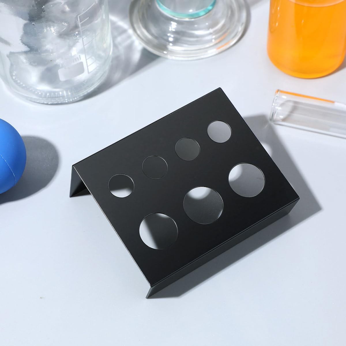 SEWACC 2pcs 7-hole Metal Tattoo Ink Cup Stand Black Pigment Holder Organizer with Ink Cap Holder for Tattoo — view 6