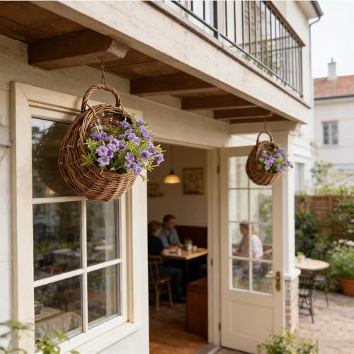 Panier en rotin tressé à la main, décoration murale de ferme et maison - 3