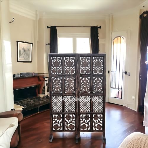 Image of Wooden Room Partition /Screen /Room Divider /Room Separator for Livng Room Bedroom Home Office Restarurant Hallway 20Inches Wide (2 Panel 5 Feet with Stands)
