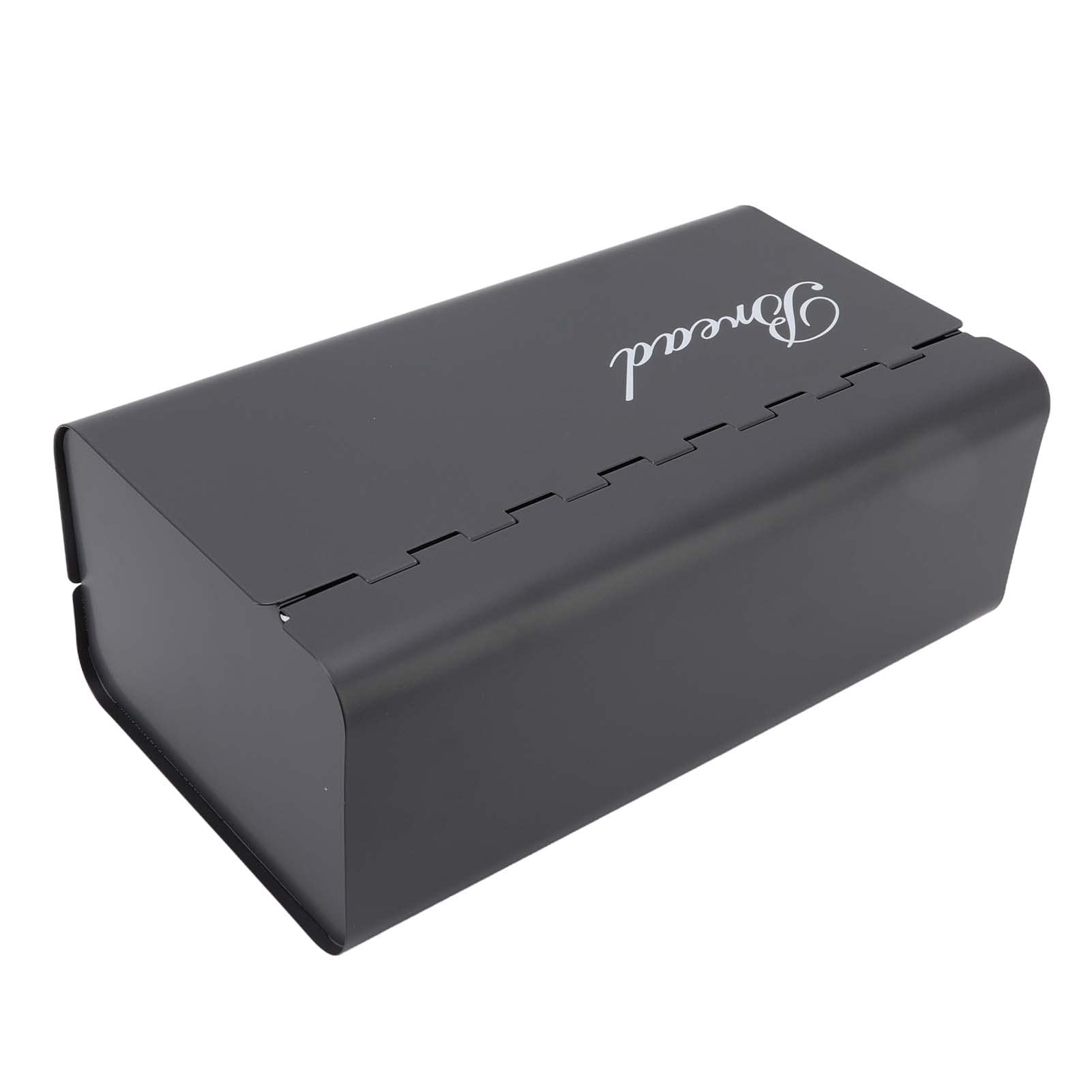 TOPINCN Grande Corbeille à Pain en Fer pour Comptoir de Cuisine, Gain D'espace avec Porte à Clapet pour le Rangement du Bureau et de la Maison (Gris noir)