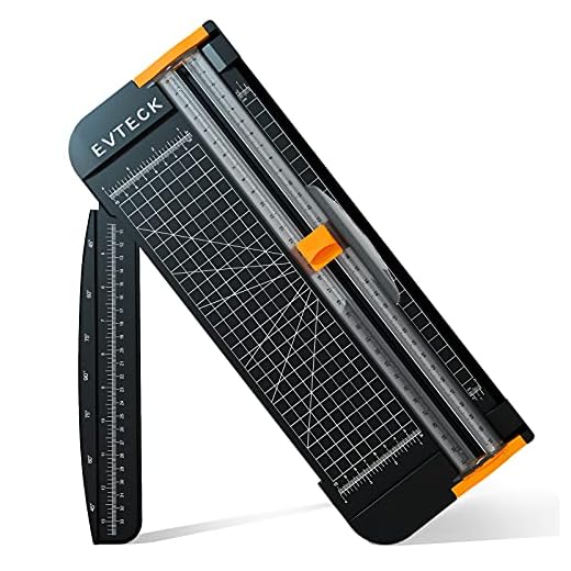 A4 Paper Cutter 12 Inch Titanium Paper Trimmer Scrapbooking Tool with Automatic Security Safeguard and Side Ruler for Craft Paper, Label, Photo and Cardstock