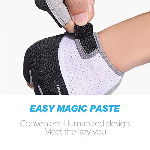 Luvas de Ciclismo, Andoer Luvas de ciclismo com meio dedo respirável Antiderrapante para motocicleta