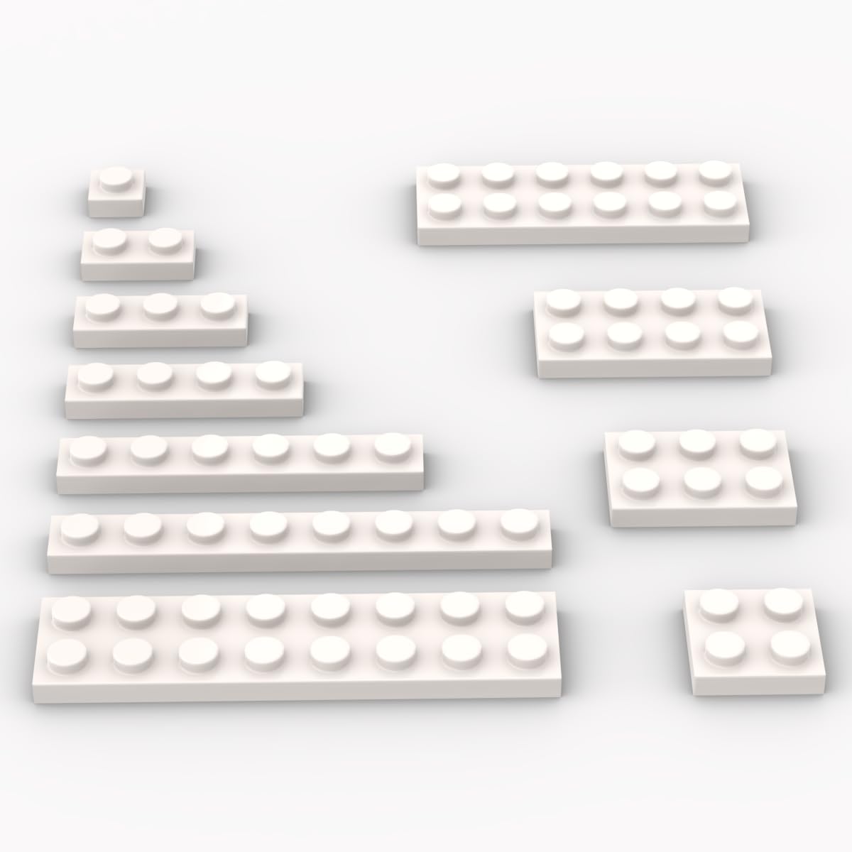 YUJHITP 300PCS White Bulk Plates, Compatible with LEGO, Small Base Plate Accessories, Creative Building Blocks for Kids