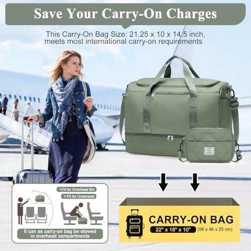Extra Large Travel Duffle Bag, Carry-On Weekender Bags for Women Travel by SYCNB - Used condition - Image 2