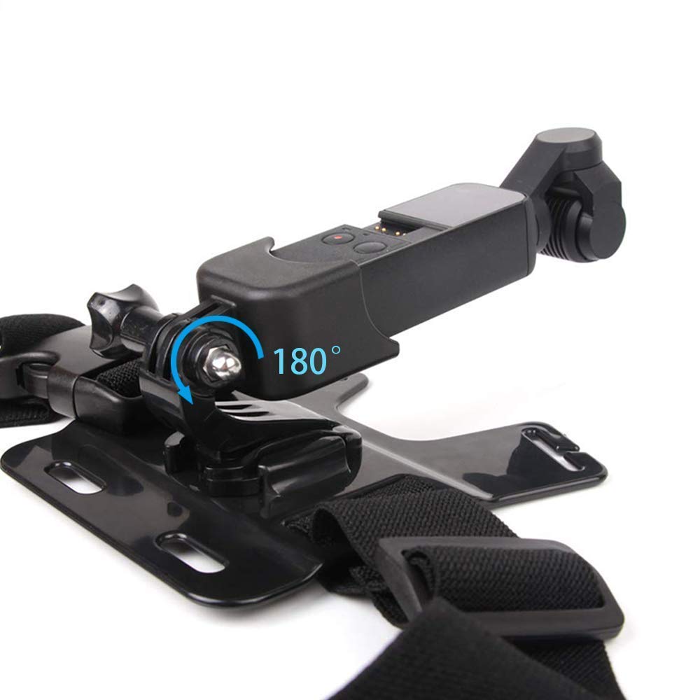 micros2u Harnais Confortable pour Torse Et Adaptateur Compatible avec DJI Osmo Pocket & Action. Conception Fiable Et Efficace pour des Séquences POV Réussies