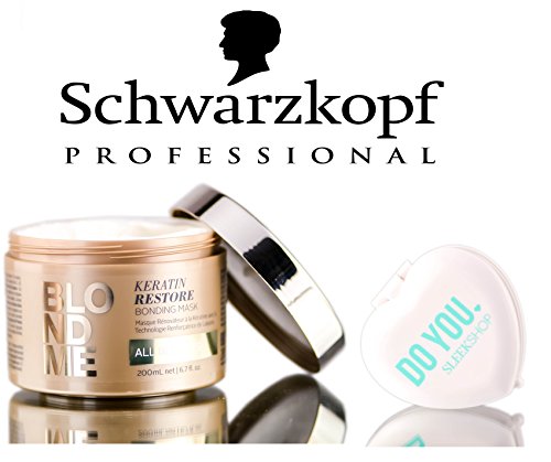 Schwarzkopf Blond Me Keratin Restore Bonding Mask - ALL BLONDES (with Sleek Compact Mirror) (6.7 oz / 200ml - retail size)