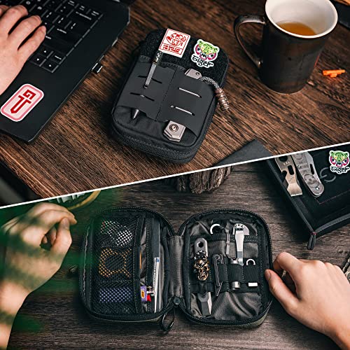 Tactical Geek Block E 2.0 Edc Compact Waist Pocket Pouch, Multi-Purpose Molle Edc Pouch Gadget Organizer, Multi-Purpose Molle Tool Pouch For Multitools, Nylon Daily Utility Tool Organizer Bag Black #TOP5