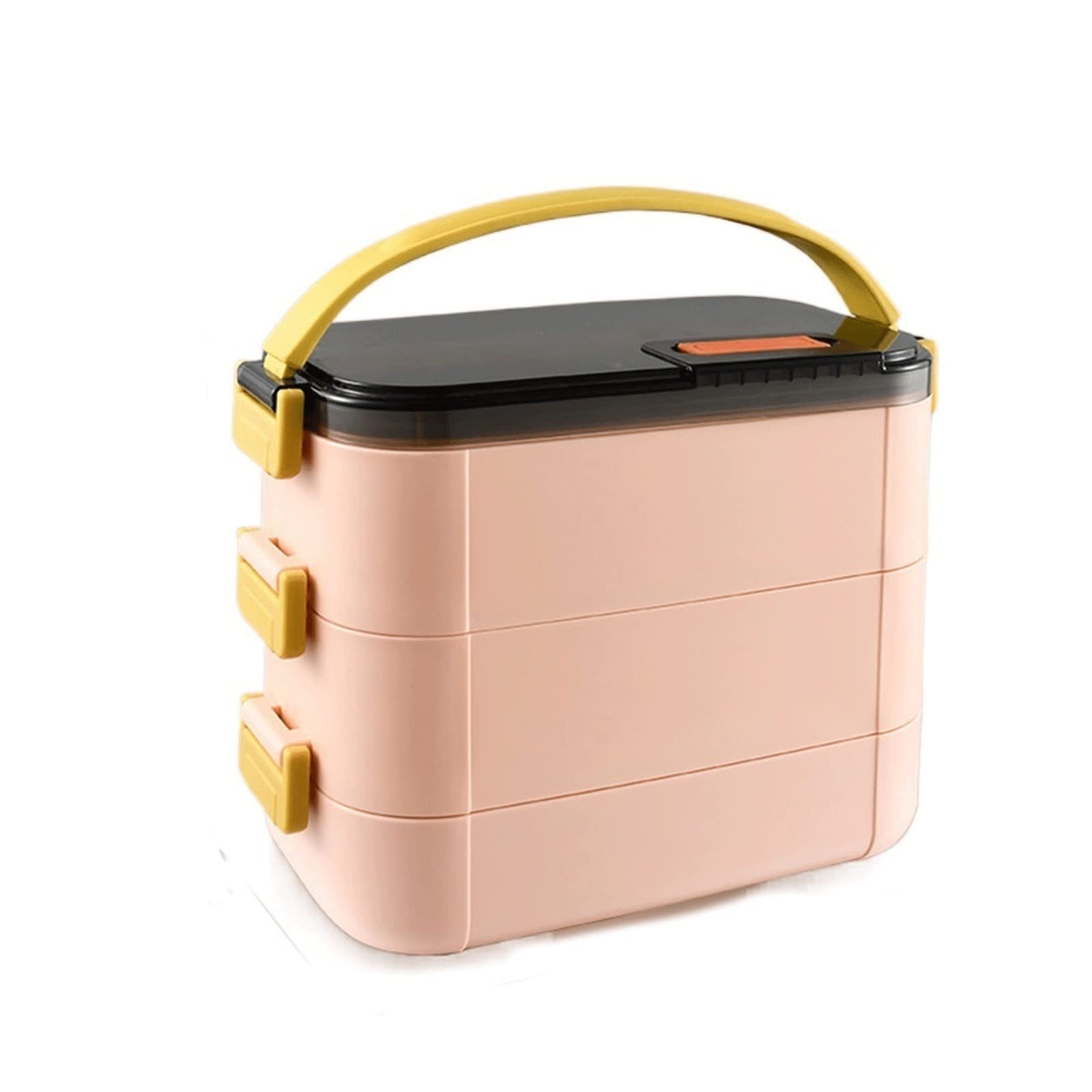 Brotdose, Bento-Boxen aus Edelstahl 304, mehrlagig, mikrowellengeeignet, for Schüler und Kinder, ideal for Picknicktische(Pink)