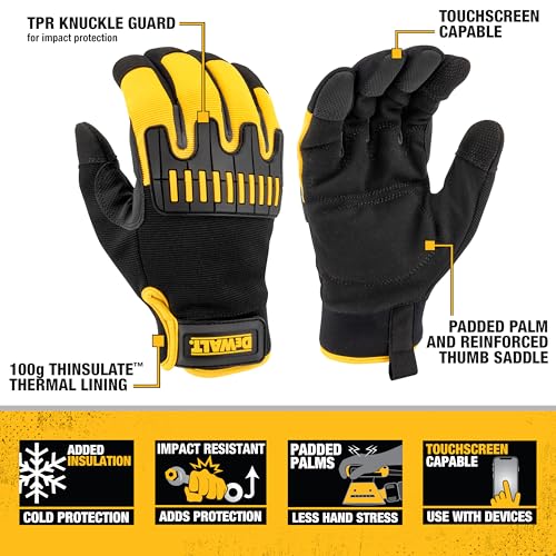 Guante unisex DEWALT DPG758 con pantalla táctil y forro Thinsulate 2