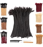 DAIXI 0.4cm and 0.6 0.8cm Thickness Options 6-18 Inch 30 Strands 100% Real Human Hair Dreadlock E...