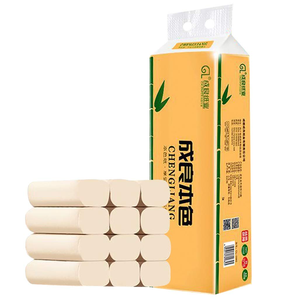 16 Rolls of Paper Towels Pliable Bamboo Pulp Solid Roll Paper Cleaning Household Toilet Papers Table Kitchen Paper