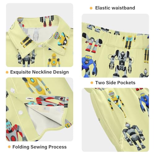 Image of visesunny Boys Hawaiian Shirt and Short Set Summer Outfit Kids 2 Piece Clothes Set 3-10Y