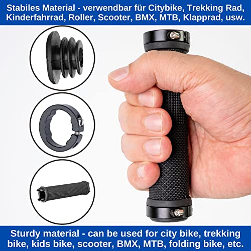 Bicycle grips set, 1 pair left right, in black, for handlebar grips up to diameter 22 mm, 135 mm grip - Image 3