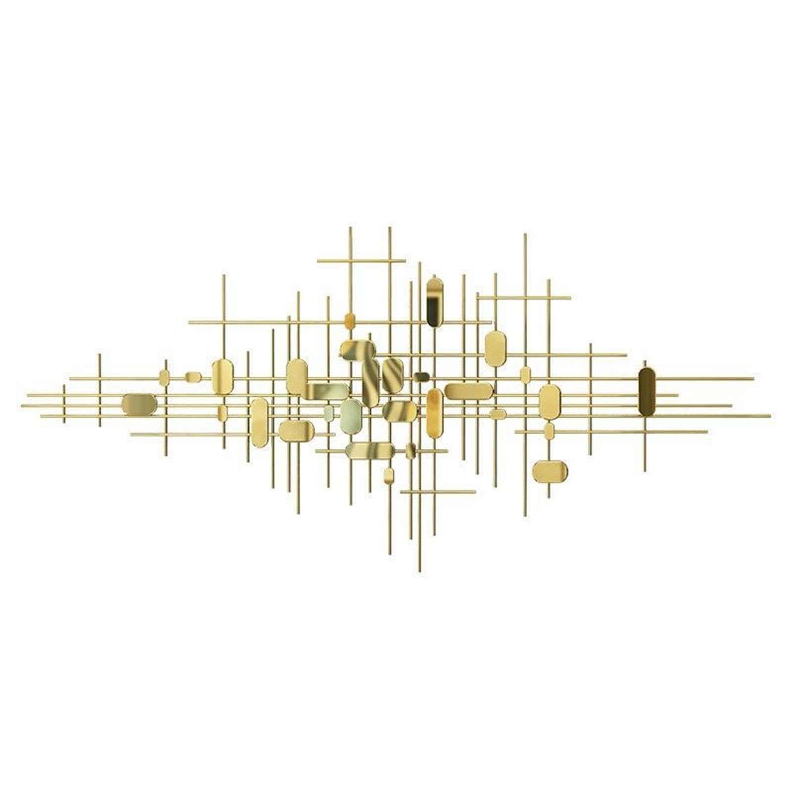 Gold Wanddekoration Für Wohnzimmer, Moderne Luxus Wandkunst 3D Metall Hängende Wand Skulptur, Hintergrundwand Ornament Für Schlafzimmer, Esszimmer, Attraktives Geschenk