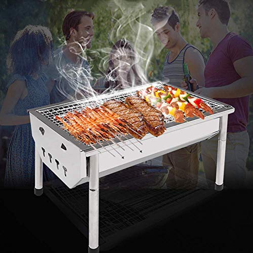 Holzkohlegrill tragbarer Grill tragbarer Grill für 3-5 Personen große Größe (40x21 5x28cm) Holzkohlegrill für Tischcamping Gartengrill im Freien