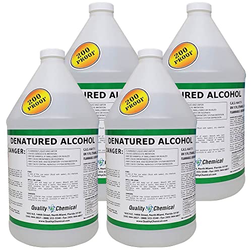Denatured Ethyl Alcohol 200 Proof / Laboratory Grade / Not for use on Body or Skin / Made in USA / Quality Chemical / 4 Gallon case