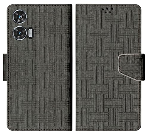 Image of SBMS Flip Cover for Motorola Moto Edge 50 Fusion 5G / Moto G96 / Moto G85 Flip Cover Case Back Cover Case with Magnatic Closure | Inbuilt Stand | Card & Money Pocket (Mat Black)