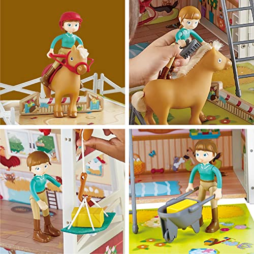 Hape Pony Ranch Barn Stable Club Playset Doll House With 2 Levels And Easy Carry Handle For Kids Ages 3 Years And Up #TOP2