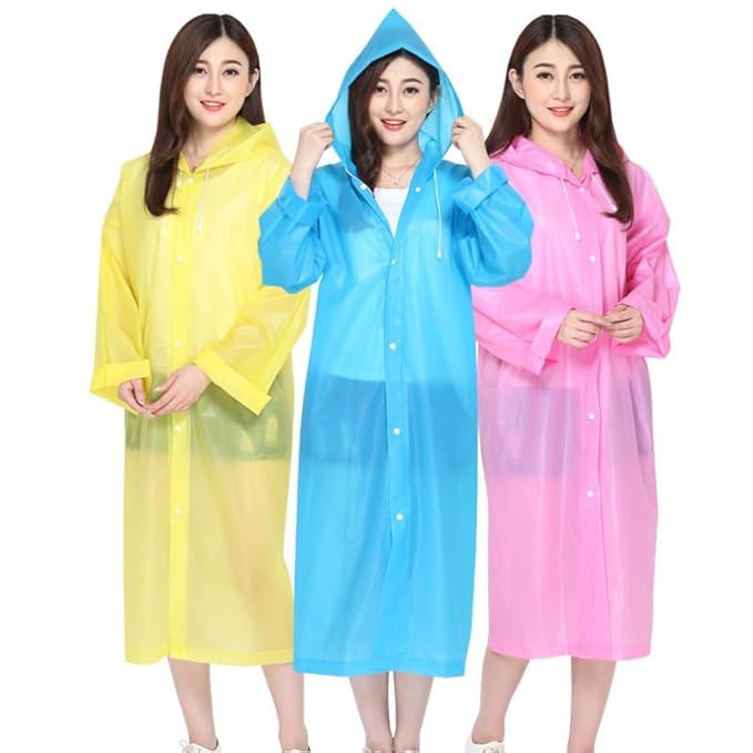 Raincoat For Men,Women,Boys & Girls Universal Waterproof Full Rain Coat Multicolor, Free Size Hooded Rainwear-image-30