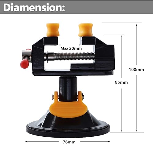 Miniatura 4 de Yakamoz Mini abrazadera universal de tornillo de succión de 360 grados, prensa de tornillo de banco de mesa con base de succión para bricolaje,