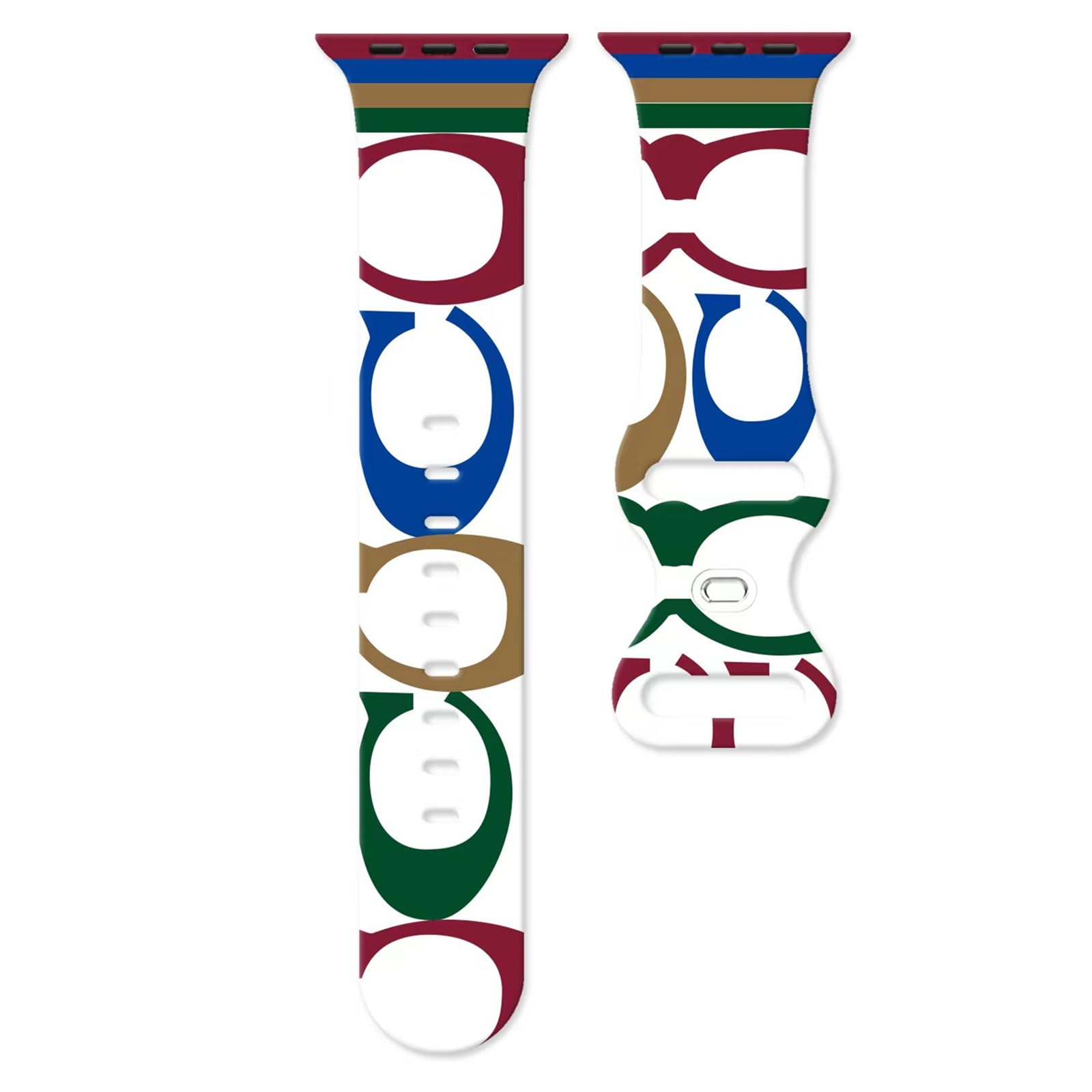 Luxury Silicone Band Compatible with Apple Watch Band 38mm 40mm 41mm 42mm 44mm 45mm 49mm Series 9 8 7 6 5 4 3 2 1 SE Ultra, Retro Classic Soft Sport Strap Band for iWatch