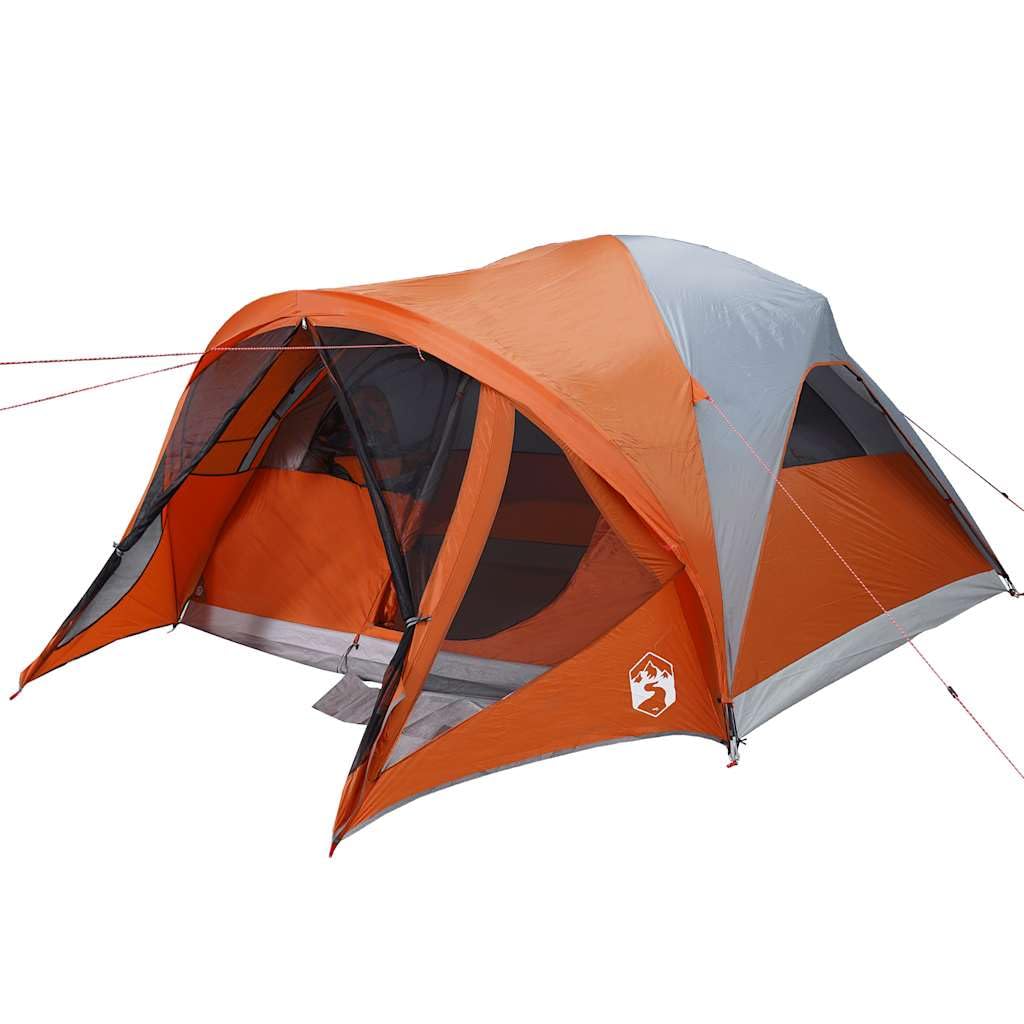 Solivagant Tente familiale Tunnel 6 Personnes Gris et Orange imperméable,(9.41 KG)