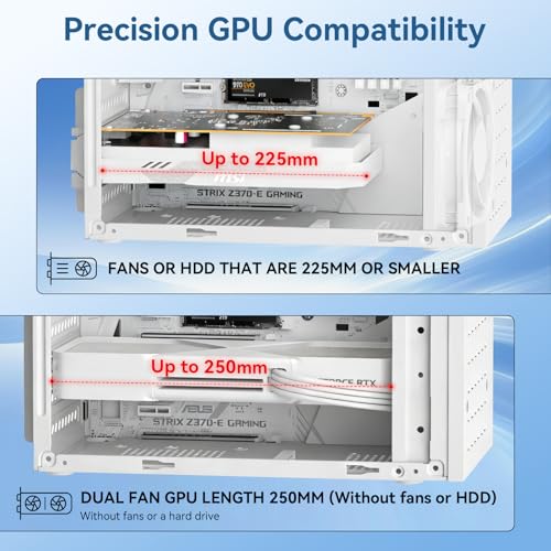 Image of High Airflow Micro ATX PC Case - Support MATX, Mini-ITX, Slim With USB2.0x2 I /O Port, White Without Fans