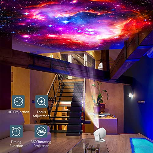 Syslux Star Projector, Planetarium Projector For Bedroom Ultra Clear Galaxy Night Light With 4K Replaceable 12 Galaxy Discs 360 Degree Rotation Real Sky Light For Kids Room Birthday Valentines Gift #TOP5