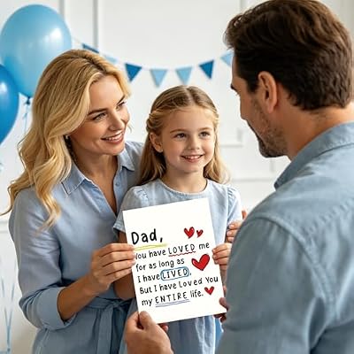 Fathers Day Card Gift for Dad from Daughter Son, Minimalist Premium Design, Funny Father's Day Decoration Ideas