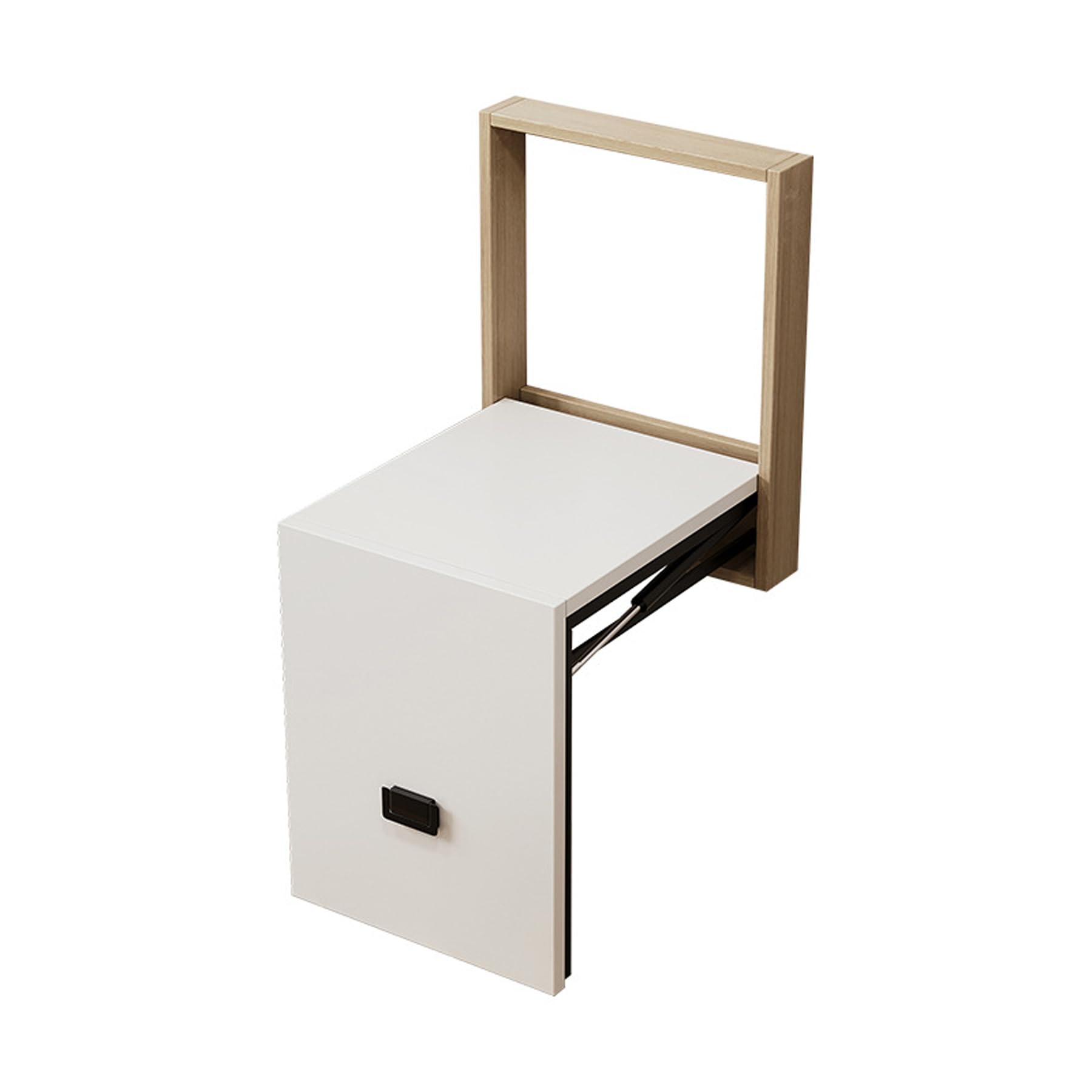 FJZFU Foldable Shower Bench, Wall Mounted Folding Entryway Stool, Solid Wood Folding Stool with Wall Mount Invisible Household Seat for Hallway, Chair, Hall, Kitchen, Bathroom