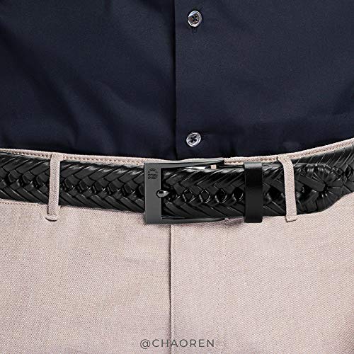CHAOREN Leather Braided Belts for Men 2 Pack - 1 1/8" Leather Belts in Package Box - Versatile Style Solution2