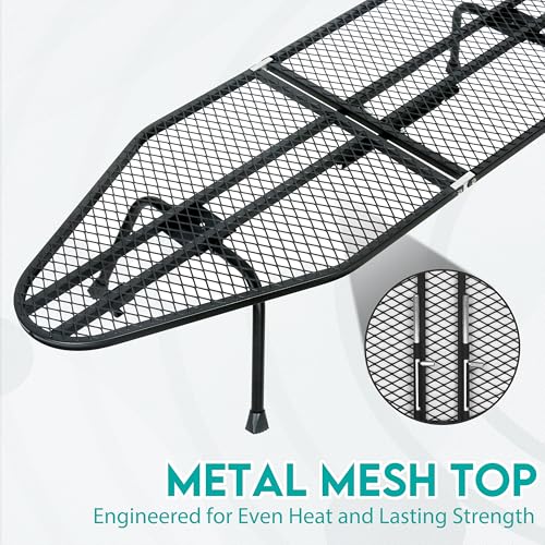 ZOESTORAGE Bügelbrett, Tischbügelbrett mit Bügeleisenablage,Bügelbrett Klein mit 100% Baumwollpad (8 mm), rutschfeste Füße, perfekt für zu Hause oder unterwegs, 80 x 30 cm, schwarz