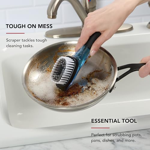 KitchenAid Soap Dispensing Sink Brush with Easy to Fill Handle, Nylon Bristles for Tough Cleaning, Comfort Grip Handle for Non Slip Grip, Black by KitchenAid - Image 3