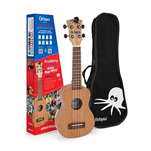 Octopus - Ukelele soprano UK205 de madera al natural, completo
