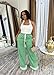 Nimsruc Wide Leg Sweatpants for Women High Waisted Drawstring Casual Loose Long Pants with Pockets Green L