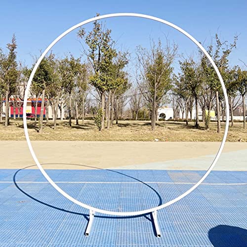 MiluFox メタルガーデンアーチ 結婚式 背景サークルウェディングアーチ 丸型デコレーションフラワーアーチ 薔薇 アーチ 立体構造 組み立て簡単 (直径1.2M,ホワイト)