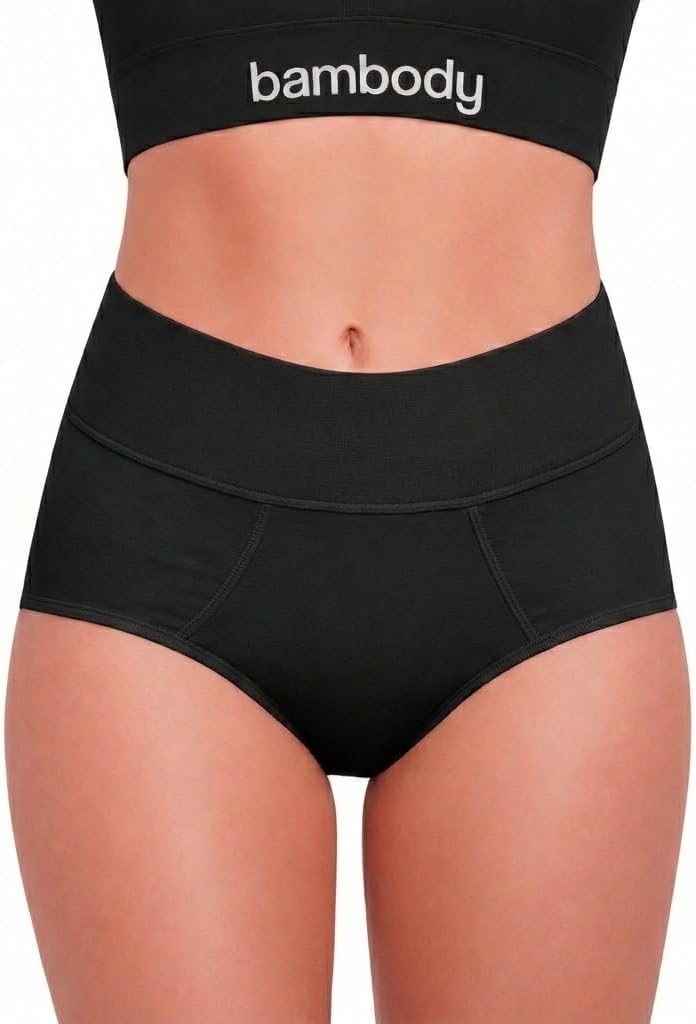 Bambody Absorbent Period Panties - Bamboo Rayon - Leakproof Period Underwear for Women and Teens - All-Day Long Protection
