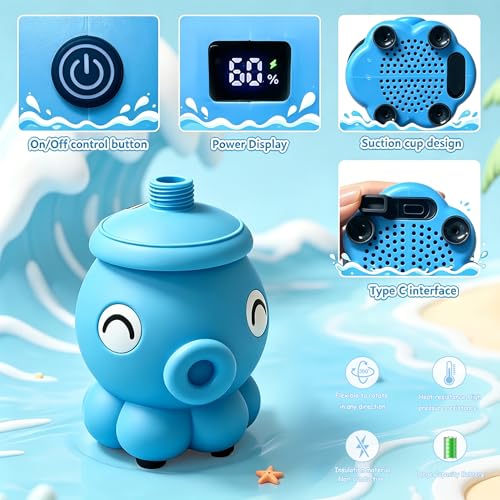 Image of okcool Rechargeable Water Table Pump with Huge Water Output,Water Flow Rate up to 8L /min (2.11 GPM),Kids Sand Water Play Pump,Octopus-Shaped Design,Suitable for Most Water Table on the Market
