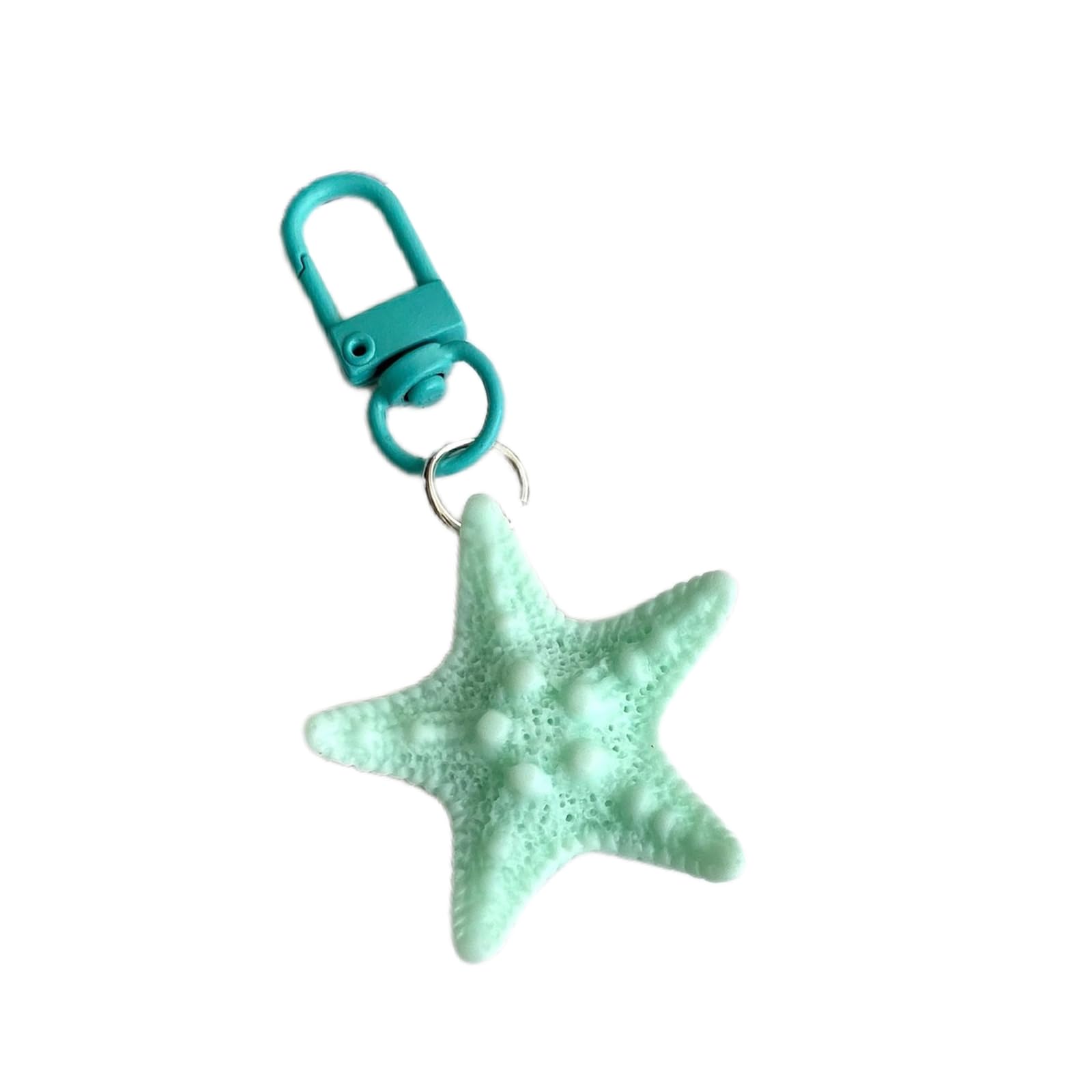 Tsophreniq Sea Star Shaped Keychain Starfishes Pendant Keyring Couple Chain Detachable Phone Lanyard Decoration for Backpack Multicolored Starfishes Holder